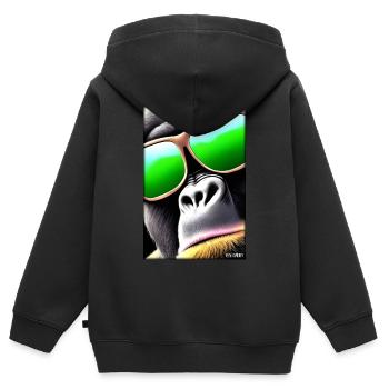 Gorilla Sunglasses Wildlife Forest Animals Wildlife - Kids Premium Organic Zip-up Hoodie - black - Back - AI Model Kid Male (0cm)