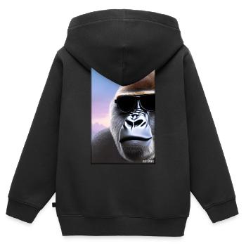 Gorilla Sunglasses Wildlife Forest Animals Wildlife - Kids Premium Organic Zip-up Hoodie - black - Back - AI Model Kid Male (0cm)