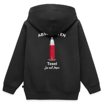 Niederlande, Texel, Abschalten, so viel Meer - Kinder Premium Organic Zip Hoodie - Schwarz - Hinten - AI Model Kid Male (0cm)