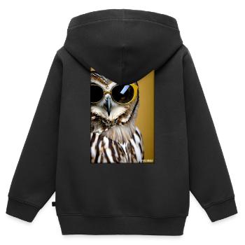 Eule Sonnenbrille Wildtier Vogel Waldtier Wald - Kinder Premium Organic Zip Hoodie - Schwarz - Hinten - AI Model Kid Male (0cm)