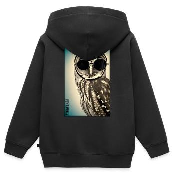 Eule Sonnenbrille Wildtier Vogel Waldtier Wald - Kinder Premium Organic Zip Hoodie - Schwarz - Hinten - AI Model Kid Male (0cm)