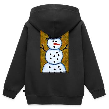 Schneemann Schnee Winter Weihnachten Advent - Kinder Premium Organic Zip Hoodie - Schwarz - Hinten - AI Model Kid Male (0cm)