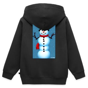 Schneemann Schnee Winter Weihnachten Advent - Kinder Premium Organic Zip Hoodie - Schwarz - Hinten - AI Model Kid Male (0cm)