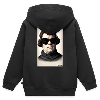 Martin Luther Sunglasses Religion Church - Sweat Premium à capuche zippé enfant bio - noir - Dos - AI Model Kid Male (0cm)