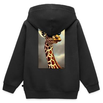 Giraffe Sonnenbrille Tierwelt Tiere Zoo Safari - Kinder Premium Organic Zip Hoodie - Schwarz - Hinten - AI Model Kid Male (0cm)