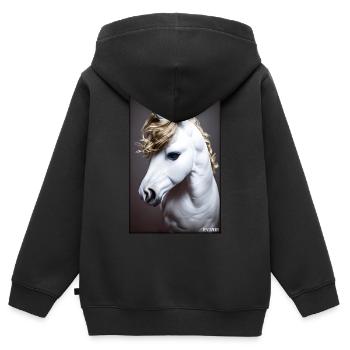 Einhorn Regenbogen Magie Märchen Fabeltier - Kinder Premium Organic Zip Hoodie - Schwarz - Hinten - AI Model Kid Male (0cm)