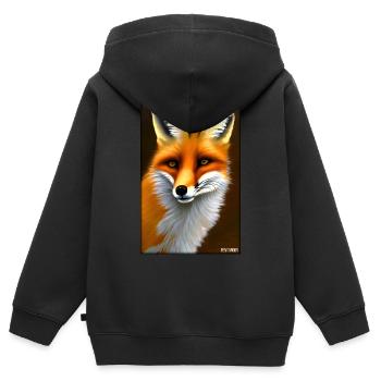 Fuchs Tierwelt Waldtier Tiere Wildnis - Kinder Premium Organic Zip Hoodie - Schwarz - Hinten - AI Model Kid Male (0cm)