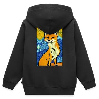 Fuchs Tierwelt Waldtier Tiere Wildnis - Kinder Premium Organic Zip Hoodie - Schwarz - Hinten - AI Model Kid Male (0cm)