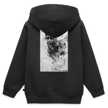 Fuchs Tierwelt Waldtier Tiere Wildnis - Kinder Premium Organic Zip Hoodie - Schwarz - Hinten - AI Model Kid Male (0cm)