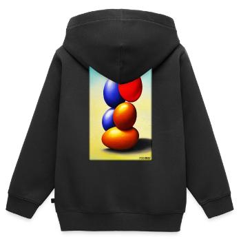 Osterei Ostern Osterfest Bunte Eier Feiertag - Kinder Premium Organic Zip Hoodie - Schwarz - Hinten - AI Model Kid Male (0cm)