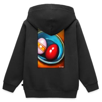 Osterei Ostern Osterfest Bunte Eier Feiertag - Kinder Premium Organic Zip Hoodie - Schwarz - Hinten - AI Model Kid Male (0cm)