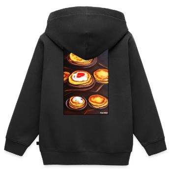 Pfannkuchen Frühstück Lecker Essen Backen Speise - Kinder Premium Organic Zip Hoodie - Schwarz - Hinten - AI Model Kid Male (0cm)