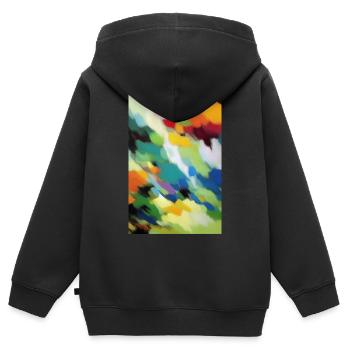 Muster und Formen - Kinder Premium Organic Zip Hoodie - Schwarz - Hinten - AI Model Kid Male (0cm)