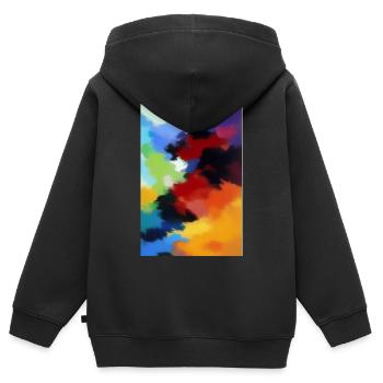 Malerei Muster - Kinder Premium Organic Zip Hoodie - Schwarz - Hinten - AI Model Kid Male (0cm)