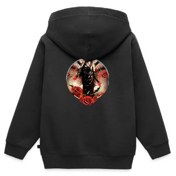 Die Macht der Dunklen Hexe - Kinder Premium Organic Zip Hoodie - Schwarz - Hinten - AI Model Kid Male (0cm)