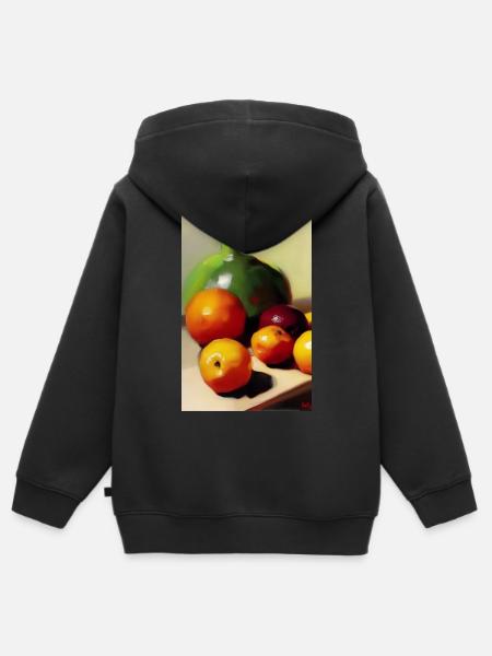 Früchte - Kinder Premium Organic Zip Hoodie - Schwarz
