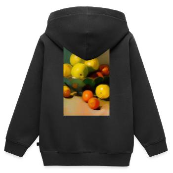 Fruit - Sweat Premium à capuche zippé enfant bio - noir - Dos - AI Model Kid Male (0cm)