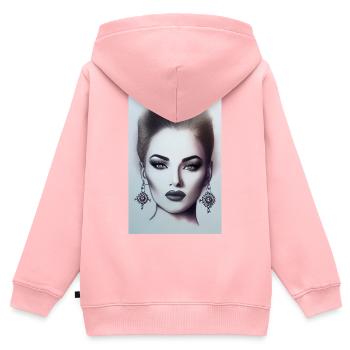 Frau mit Schmuck - Kinder Premium Organic Zip Hoodie - Rosa - Hinten - AI Model Kid Female (0cm)