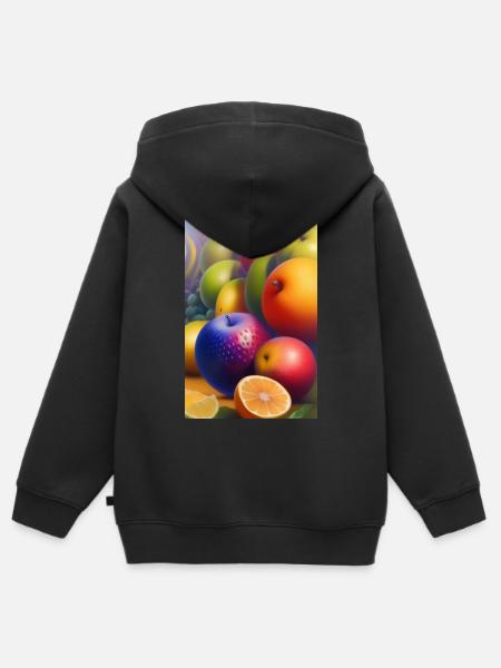 Früchte - Kinder Premium Organic Zip Hoodie - Schwarz