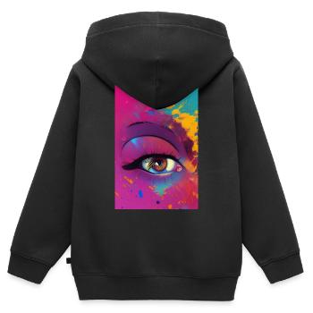 Abstrakte Kunst - Kinder Premium Organic Zip Hoodie - Schwarz - Hinten - AI Model Kid Male (0cm)