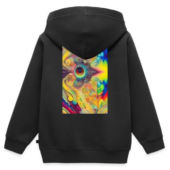 Abstrakte Kunst - Kinder Premium Organic Zip Hoodie - Schwarz - Hinten - AI Model Kid Male (0cm)