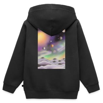 Weltall und Planeten - Kinder Premium Organic Zip Hoodie - Schwarz - Hinten - AI Model Kid Male (0cm)