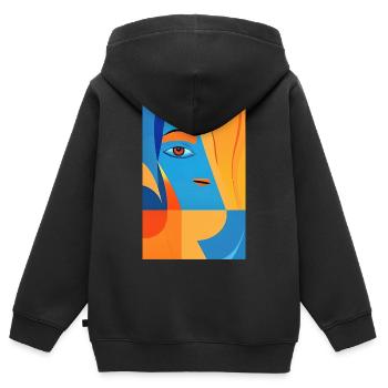 Abstrakte Kunst - Kinder Premium Organic Zip Hoodie - Schwarz - Hinten - AI Model Kid Male (0cm)