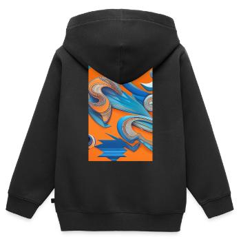 Abstrakte Kunst - Kinder Premium Organic Zip Hoodie - Schwarz - Hinten - AI Model Kid Male (0cm)