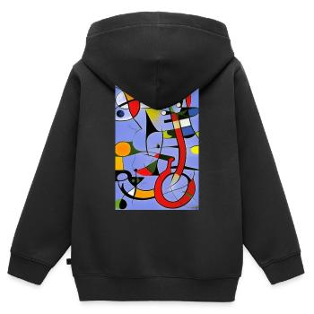 Abstrakte Kunst - Kinder Premium Organic Zip Hoodie - Schwarz - Hinten - AI Model Kid Male (0cm)