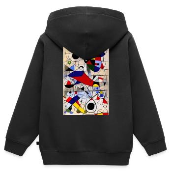 Abstrakte Kunst - Kinder Premium Organic Zip Hoodie - Schwarz - Hinten - AI Model Kid Male (0cm)