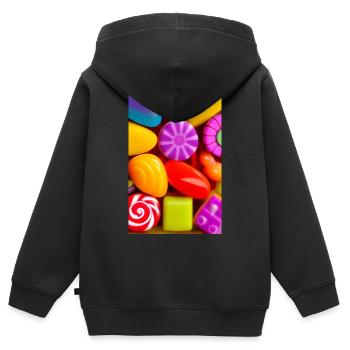 Candies - Kids Premium Organic Zip-up Hoodie - black - Back - AI Model Kid Male (0cm)
