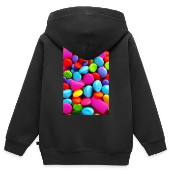 Candies - Kids Premium Organic Zip-up Hoodie - black - Back - AI Model Kid Male (0cm)