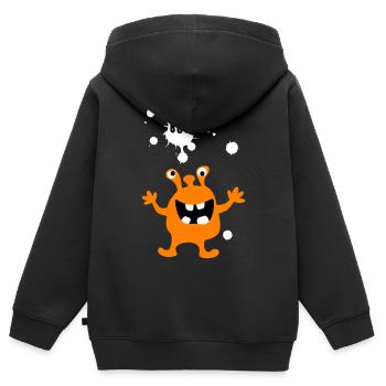 Monster Buh Zombie Comic Kreatur Kinder Halloween - Kinder Premium Organic Zip Hoodie - Schwarz - Hinten - AI Model Kid Male (0cm)