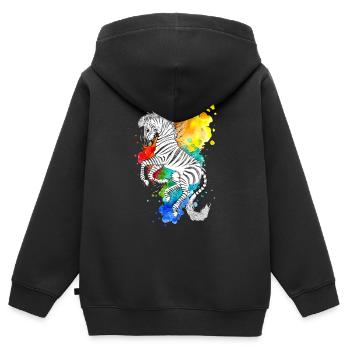 Stripes - Kinder Premium Organic Zip Hoodie - Schwarz - Hinten - AI Model Kid Male (0cm)