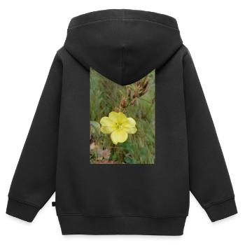 Guten Morgen gelbe Nachtkerze - Kinder Premium Organic Zip Hoodie - Schwarz - Hinten - AI Model Kid Male (0cm)