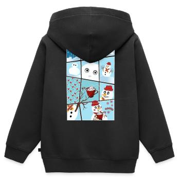 Weihnachten und die Geschichte vom Schneemann - Kinder Premium Organic Zip Hoodie - Schwarz - Hinten - AI Model Kid Male (0cm)