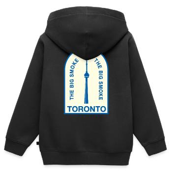 Toronto CNTower Big Smoke - Kinder Premium Organic Zip Hoodie - Schwarz - Hinten - AI Model Kid Male (0cm)