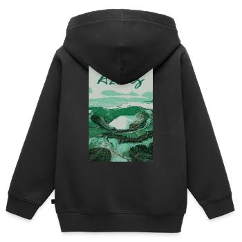 Illustration der Lagunen auf den Azoren, Portugal - Kinder Premium Organic Zip Hoodie - Schwarz - Hinten - AI Model Kid Male (0cm)