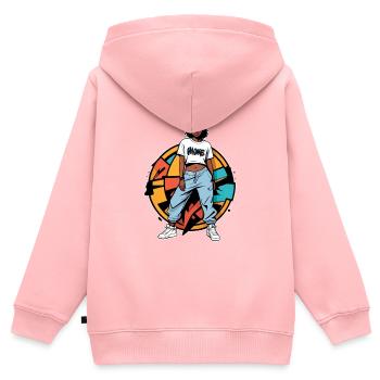B-Girl Graffiti - Kinder Premium Organic Zip Hoodie - Rosa - Hinten - AI Model Kid Female (0cm)