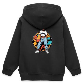 B-Girl Graffiti - Kinder Premium Organic Zip Hoodie - Schwarz - Hinten - AI Model Kid Male (0cm)