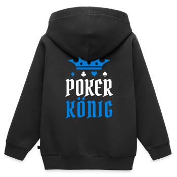 Jeu de cartes de joueur professionnel de jeu de casino Poker King - Sweat Premium à capuche zippé enfant bio - noir - Dos - AI Model Kid Male (0cm)