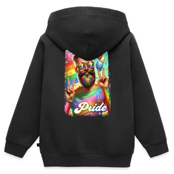 Pride Gay CSD Love LGBTQ Farben des Regenbogens - Kinder Premium Organic Zip Hoodie - Schwarz - Hinten - AI Model Kid Male (0cm)