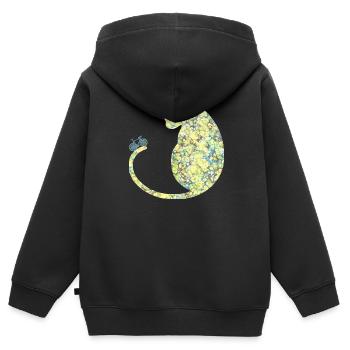 katze mit fahrrad e 219 - Kinder Premium Organic Zip Hoodie - Schwarz - Hinten - AI Model Kid Male (0cm)