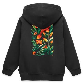 Fischerei Grafik - Kinder Premium Organic Zip Hoodie - Schwarz - Hinten - AI Model Kid Male (0cm)