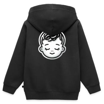 Baby Kopf Schlaf - Kinder Premium Organic Zip Hoodie - Schwarz - Hinten - AI Model Kid Male (0cm)