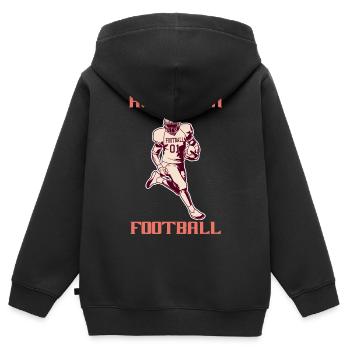 American Football - Kinder Premium Organic Zip Hoodie - Schwarz - Hinten - AI Model Kid Male (0cm)
