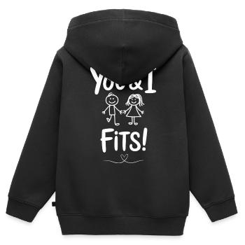 Valentinstag Paar Freund Freundin Verliebt Liebe - Kinder Premium Organic Zip Hoodie - Schwarz - Hinten - AI Model Kid Male (0cm)