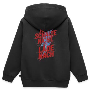 Ich schalte nicht ich lade nach - Kinder Premium Organic Zip Hoodie - Schwarz - Hinten - AI Model Kid Male (0cm)