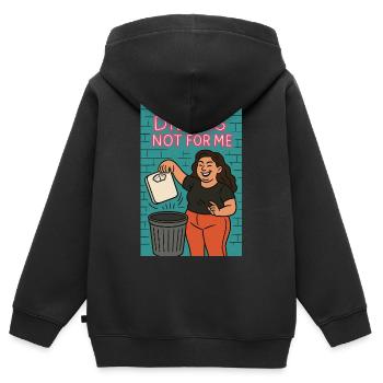 Diät ist nichts für mich - Kinder Premium Organic Zip Hoodie - Schwarz - Hinten - AI Model Kid Male (0cm)