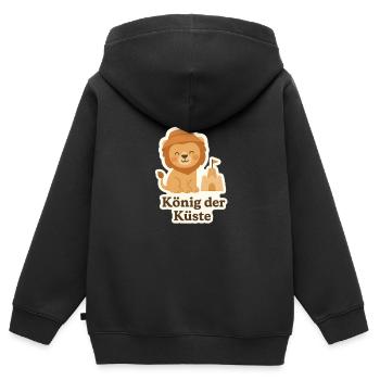König der Küste - Kinder Premium Organic Zip Hoodie - Schwarz - Hinten - AI Model Kid Male (0cm)